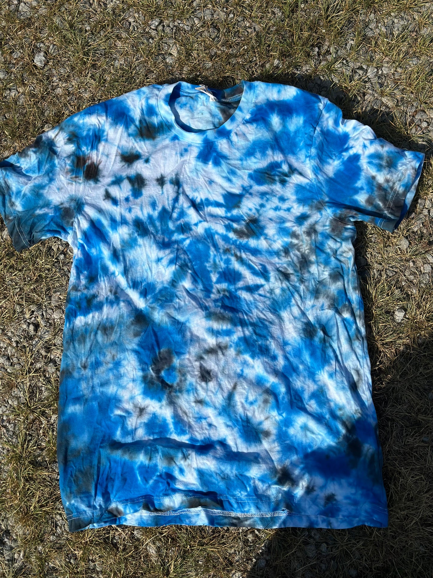 Custom Gildan Unisex Blue Tie-Dye T-Shirt