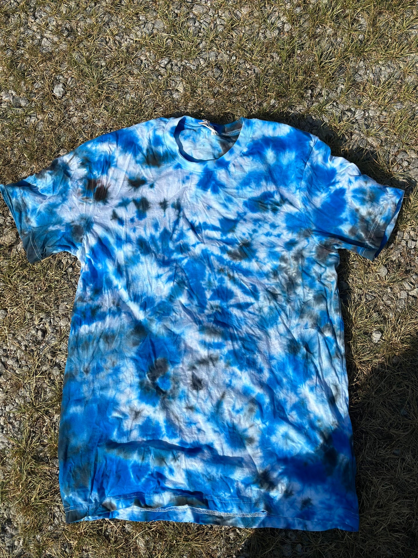 Custom Gildan Unisex Blue Tie-Dye T-Shirt
