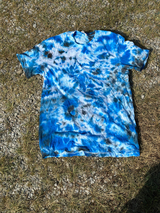 Custom Gildan Unisex Blue Tie-Dye T-Shirt